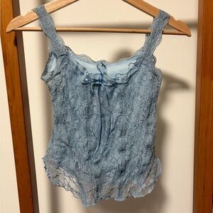 Unif Melody Light Blue Lace Camisole Tank Top